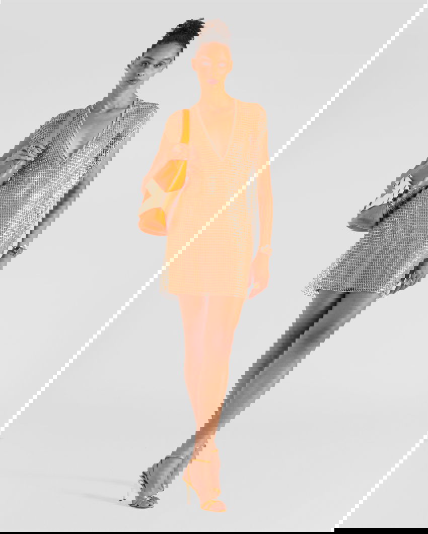 V-neck mesh dress