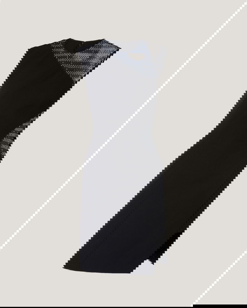 Sheath dress with mesh insert