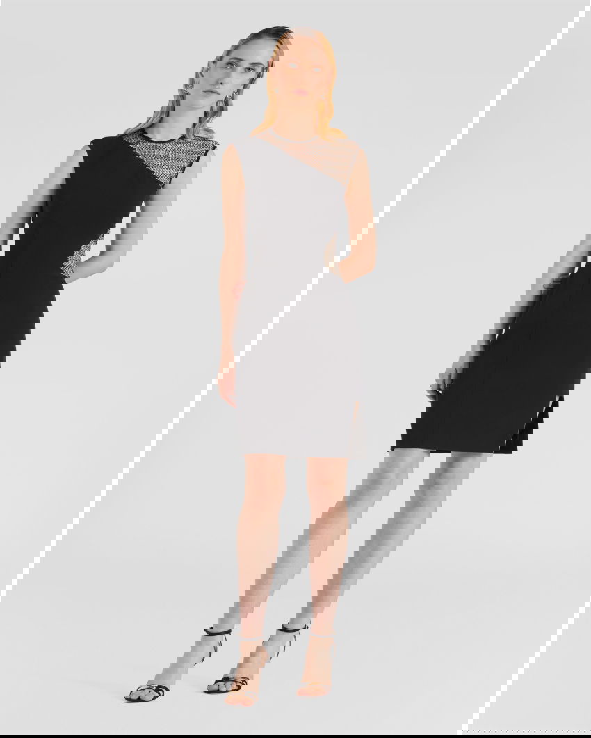 Sheath dress with mesh insert