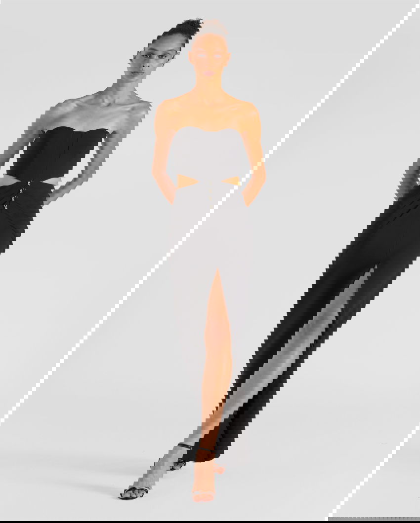 Long dress with cut-out