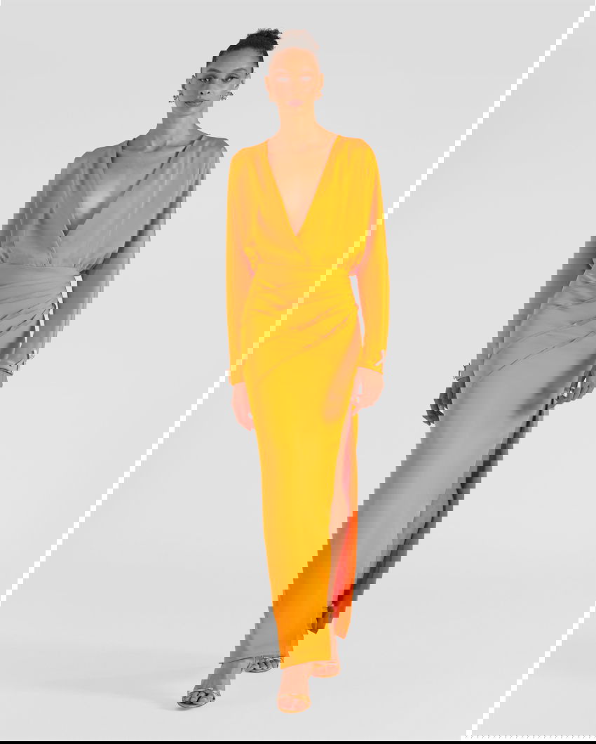 Long satin dress