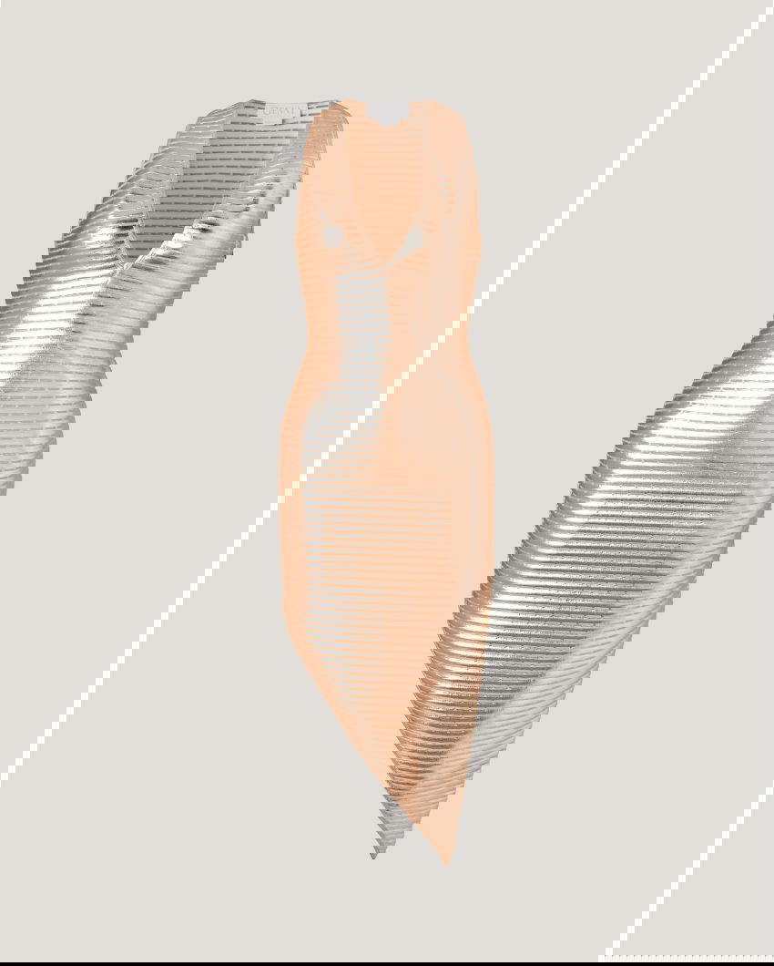 Laminated knit dress