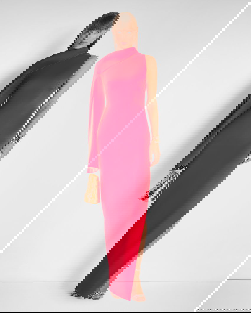 Long dress with petal sleeves