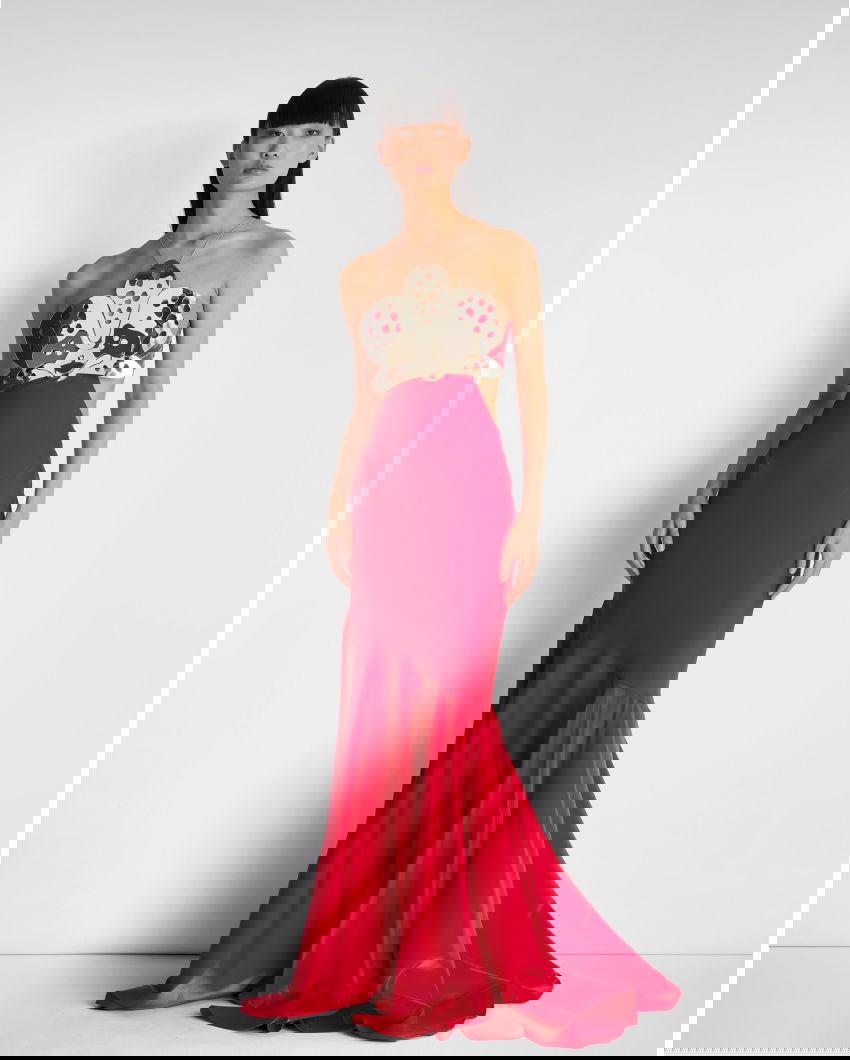 Dress with Orchid jewel-embellished bodice
