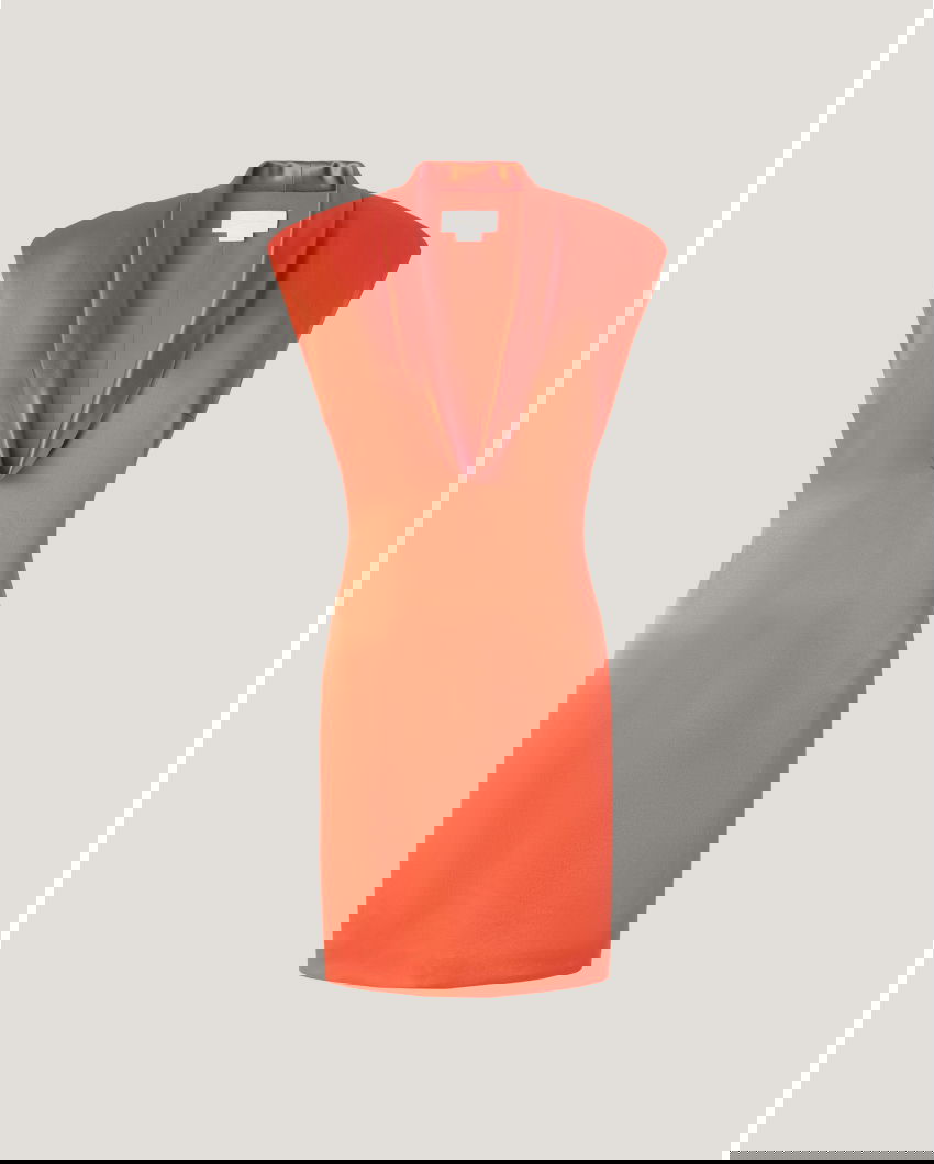 Mini dress with draped neckline