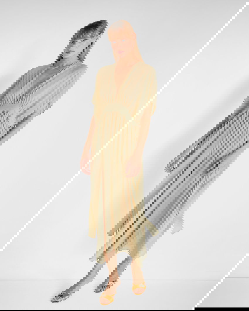 Draped silk dress