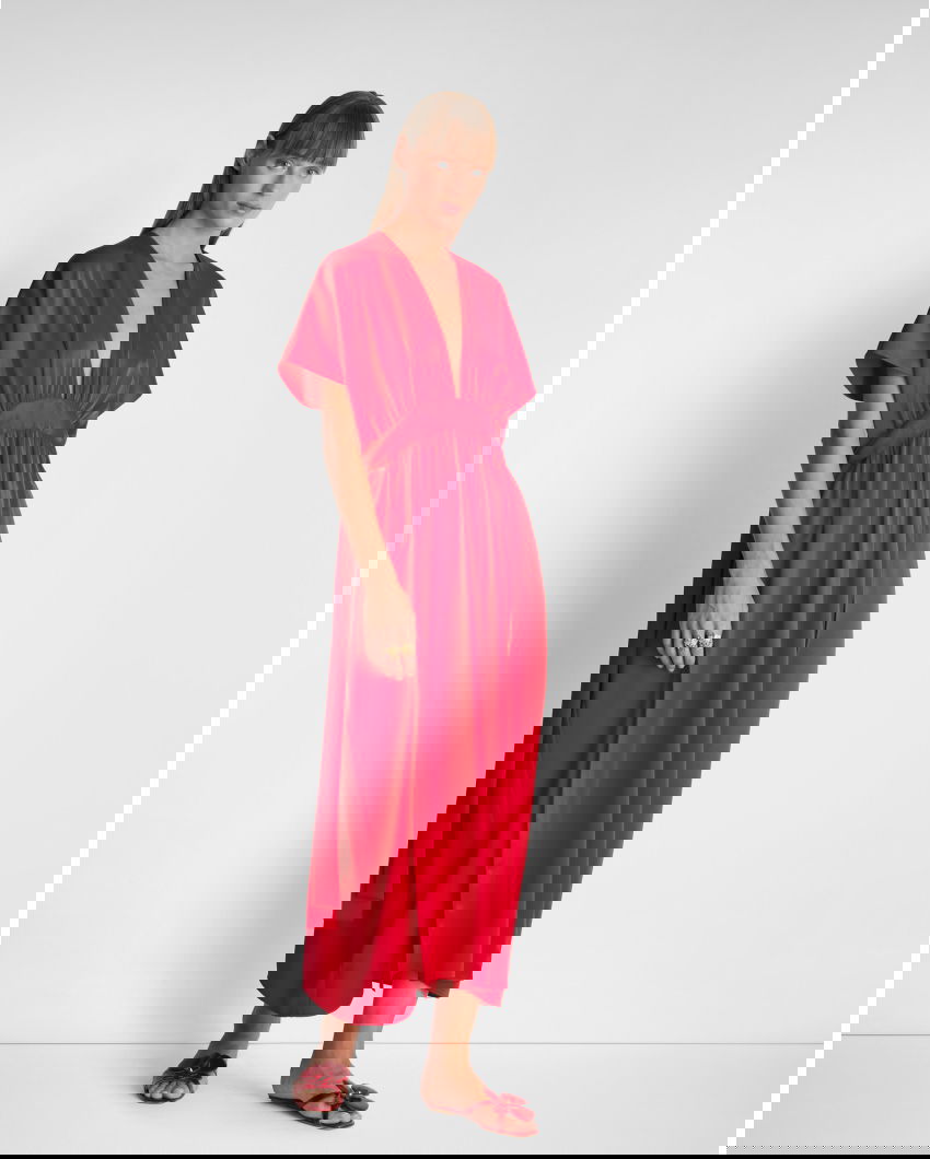 Draped dress with belt
